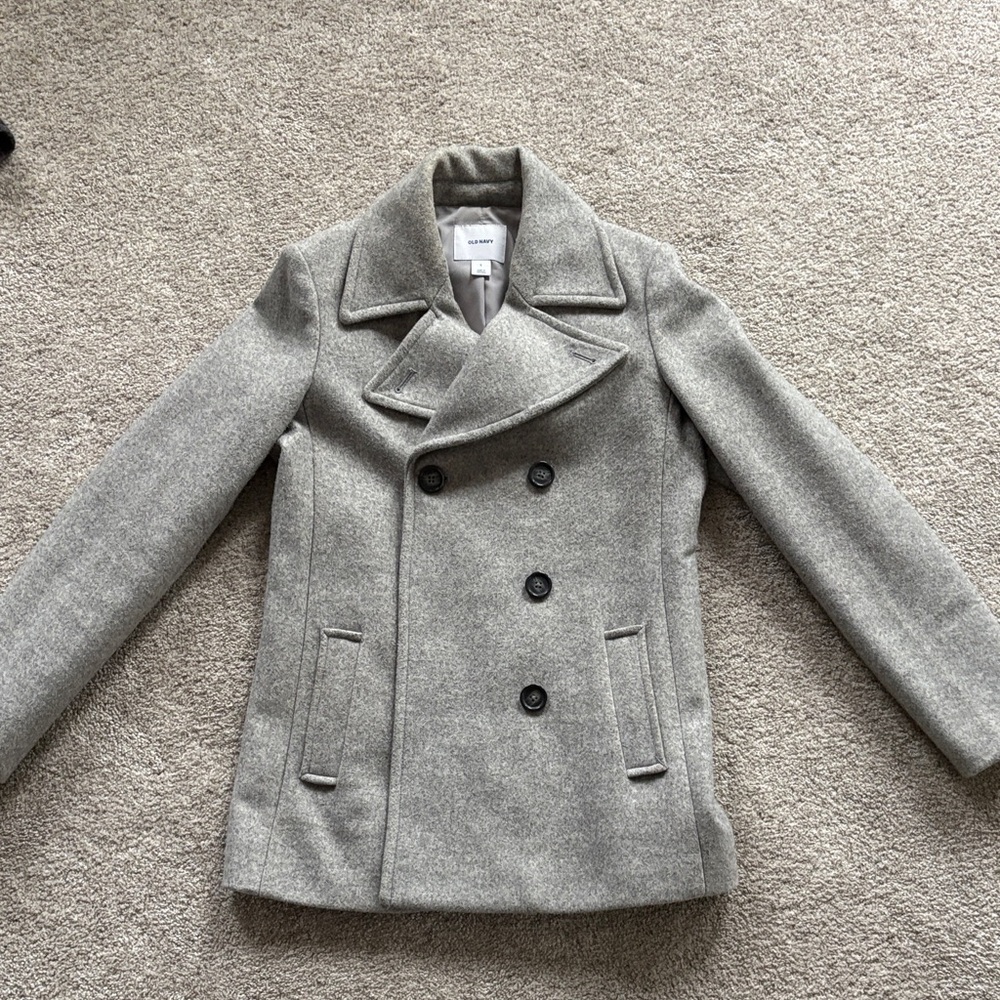 Old Navy Women’s Grey Peacoat Size S worn once